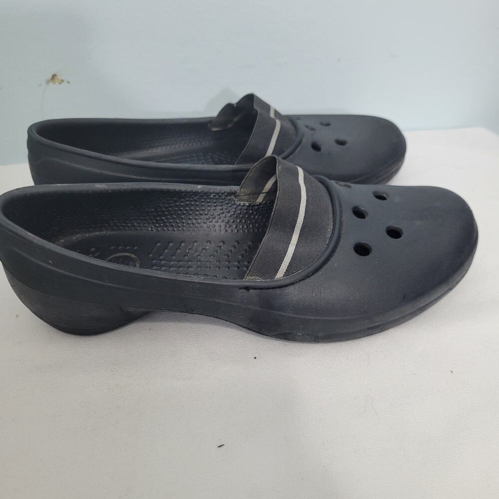 Crocs Black Juneau Ballet Flats Slip On Shoes Size 9 32126-2865 - Picture 2 of 6